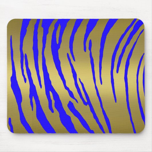 Gold Tiger Stripes Blue Mousepad (Vorne)