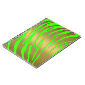 Gold Tiger Stripes Green Notizblock (Linke Seite)