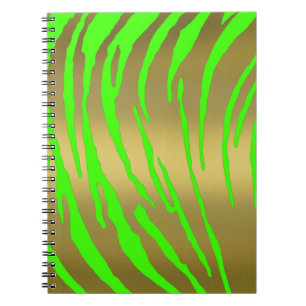 Gold Tiger Stripes Green Notizblock
