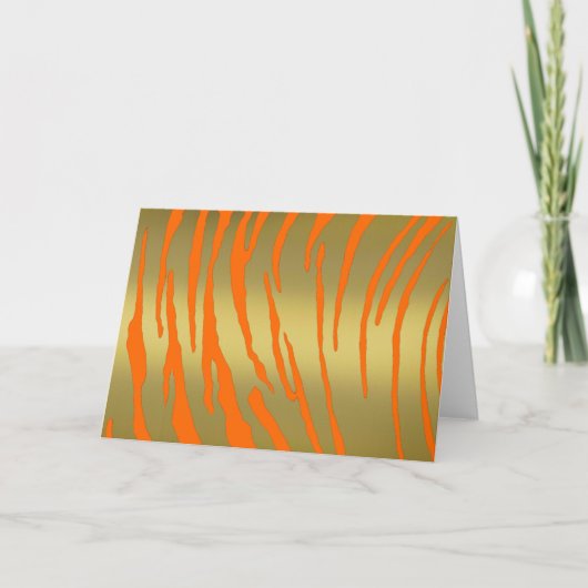 Gold Tiger Stripes Orange Feiertagskarte (Vorderseite)