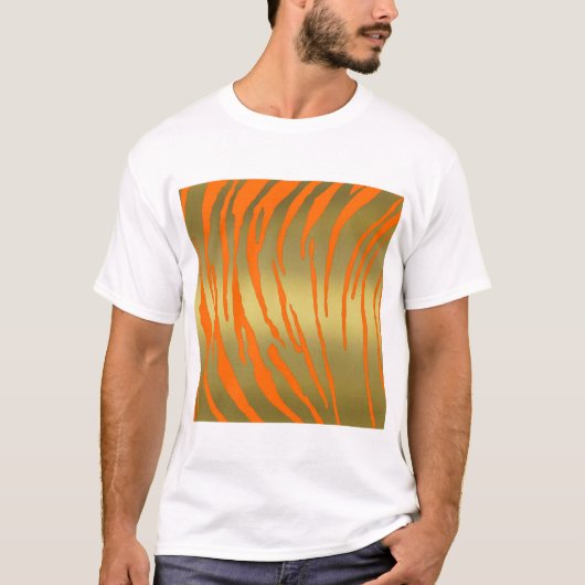 Gold Tiger Stripes Orange T-Shirt (Vorderseite)