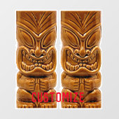 Gold Tiki Skulptur Thunder_Cove Fensteraufkleber (Blatt)