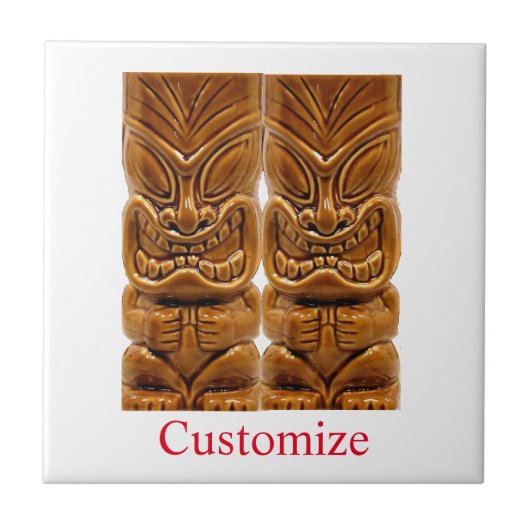 Gold Tiki Skulptur Thunder_Cove Fliese (Vorderseite)