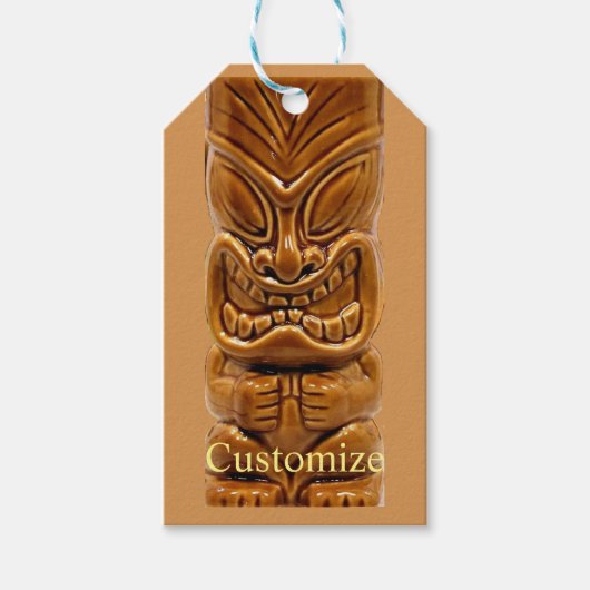 Gold Tiki Skulptur Thunder_Cove Geschenkanhänger (Vorderseite)