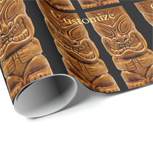 Gold Tiki Skulptur Thunder_Cove Geschenkpapier (Rolleneckpunkt)
