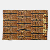 Gold Tiki Skulptur Thunder_Cove Geschirrtuch (Horizontal)