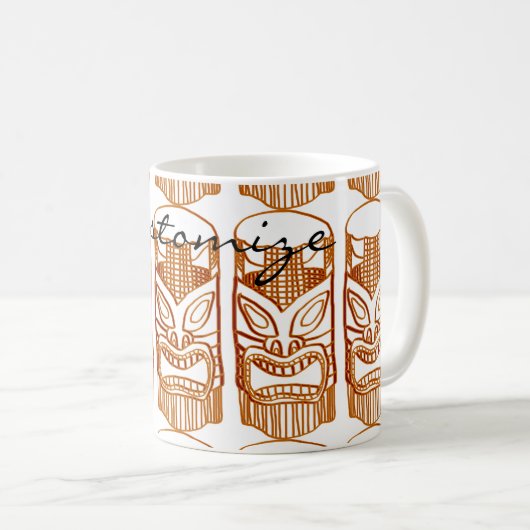 Gold Tiki Skulptur Thunder_Cove Kaffeetasse (VorderseiteRechts)