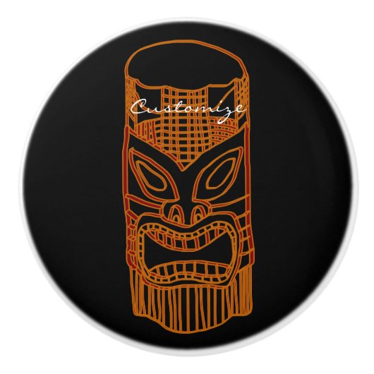 Gold Tiki Skulptur Thunder_Cove Keramikknauf (Vorderseite)
