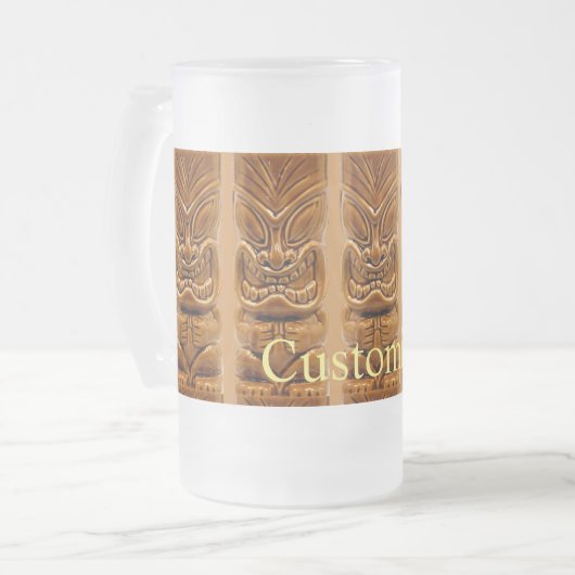Gold Tiki Skulptur Thunder_Cove Mattglas Bierglas (Vorderseite Links)