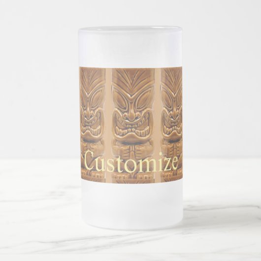 Gold Tiki Skulptur Thunder_Cove Mattglas Bierglas (Mittel)