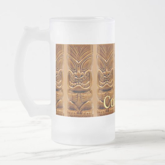 Gold Tiki Skulptur Thunder_Cove Mattglas Bierglas (Links)