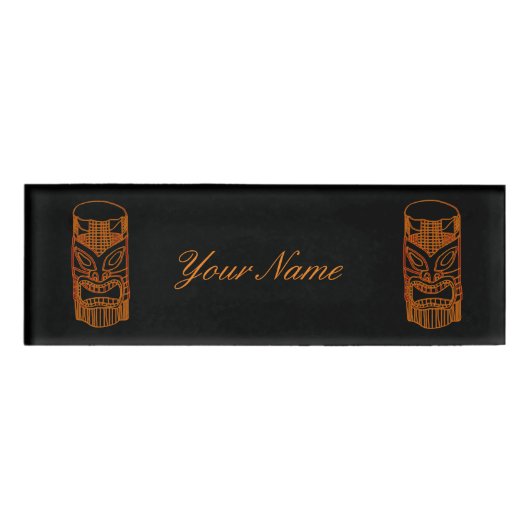 Gold Tiki Skulptur Thunder_Cove Namenschild (Vorderseite)