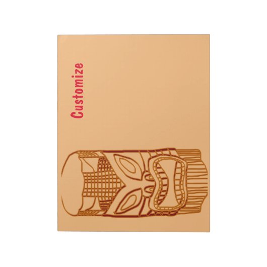 Gold Tiki Skulptur Thunder_Cove Notizblock (Rotiert)