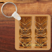 Gold Tiki Skulptur Thunder_Cove Schlüsselanhänger (Vorderseite)
