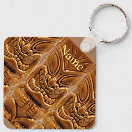 Gold Tiki Skulptur Thunder_Cove Schlüsselanhänger (Rückseite)