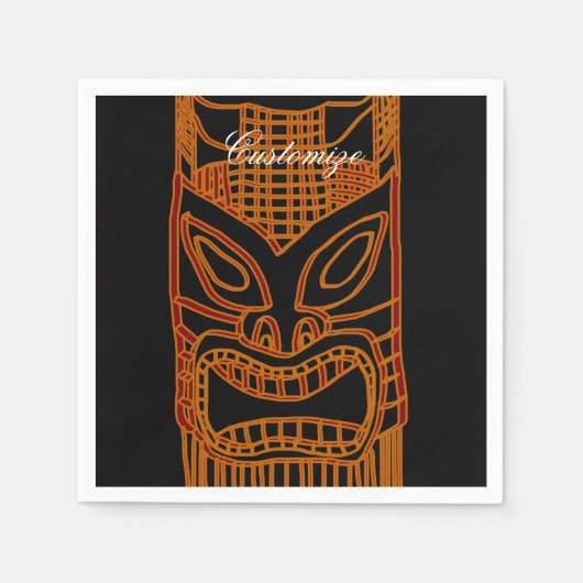 Gold Tiki Skulptur Thunder_Cove Serviette (Vorderseite)
