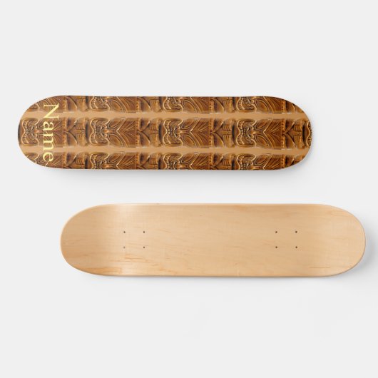 Gold Tiki Skulptur Thunder_Cove Skateboard (Horizontal)