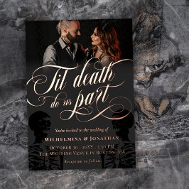 Gold Til Death Do us Part Foto Goth Wedding Folieneinladung