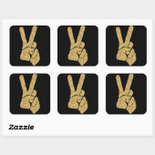 Gold Tiled Peace Hand Sign Aufkleber (Blatt)