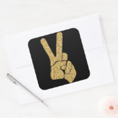 Gold Tiled Peace Hand Sign Aufkleber (Umschlag)