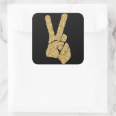 Gold Tiled Peace Hand Sign Aufkleber (Tasche)