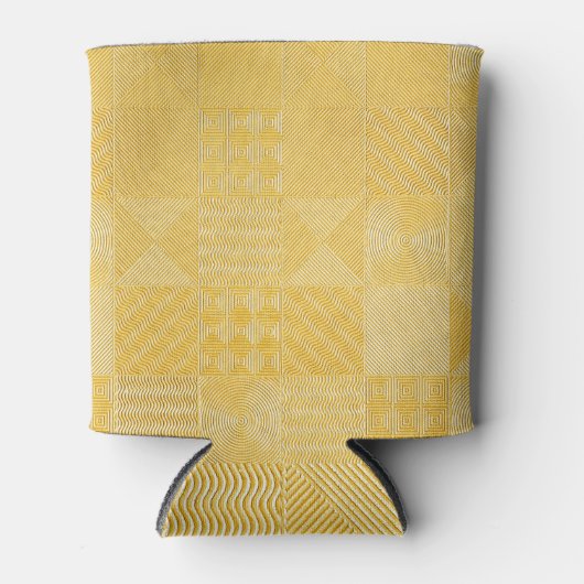 Gold Tiles: Stilvolle Textur Hintergrund Dosenkühler (Vorderseite)