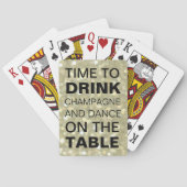 Gold Time to Drink Champagne & Tanz auf dem Tisch Spielkarten (Rückseite)