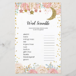 Gold Tinkle Watercolor Word Scramble Game