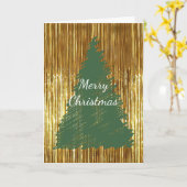 Gold Tinsel Frohe Weihnachtsbaum Karte (Gelbe Blume)