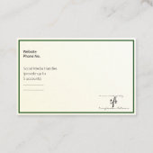 Gold Tint Gradient & Hunter Logo Euro Visitenkarte (Rückseite)