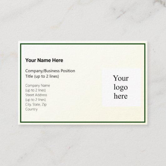 Gold Tint Gradient & Hunter Logo Euro Visitenkarte (Vorderseite)