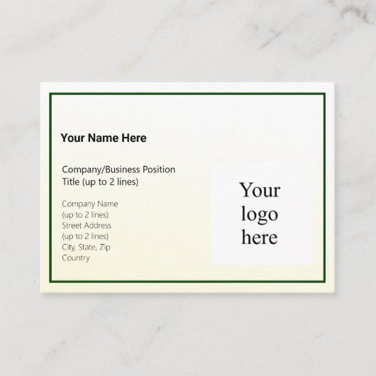 Gold Tint Gradient & Hunter Logo Mighty Visitenkarte (Vorderseite)