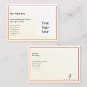 Gold Tint Gradient & Orange-Red Form. Logo Mighty Visitenkarte (Vorne/Hinten)