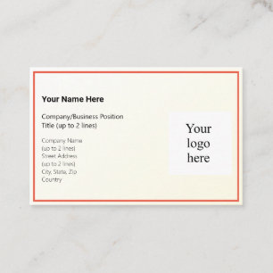 Gold Tint Gradient & Orange Red Logo Euro Visitenkarte