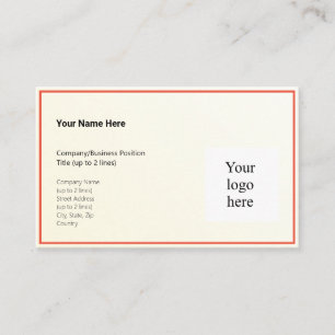 Gold Tint Gradient & Orange Red Logo Ozeanien Visitenkarte