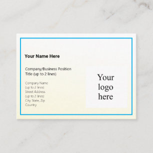 Gold Tint Gradient & Sky Blue Logo Mighty Visitenkarte