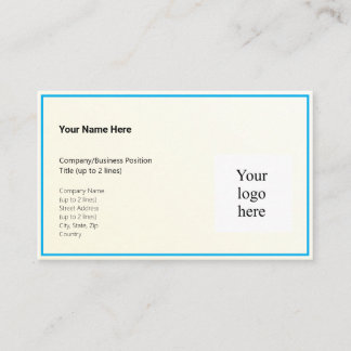 Gold Tint Gradient & Sky Blue Logo Ozeanien Visitenkarte