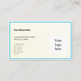 Gold Tint Gradient & Sky Blue Logo Std. Visitenkarte