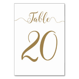 Gold Tischnummer 20 Wedding Table Cards Zahlen