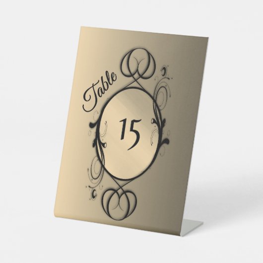 Gold-Tischnummern Sockelschild (Vorderseite)
