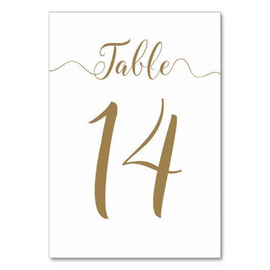 Gold-Tischnummern Tabelle 14 Tischnummer (Vorderseite)