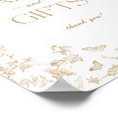 Gold Toile De Jouy Blumenkarten und Geschenke-Zeic Poster (Ecke)