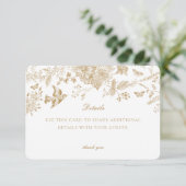 Gold Toile de Jouy Details Card Einladung (Stehend Vorderseite)
