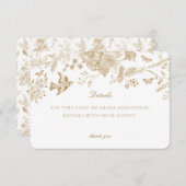 Gold Toile de Jouy Details Card Einladung (Vorne/Hinten)