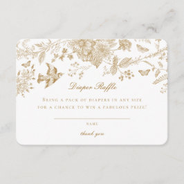 Gold Toile De Jouy Diaper Einladung einfügen