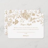 Gold Toile De Jouy Diaper Einladung einfügen (Vorne/Hinten)