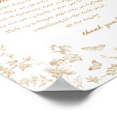 Gold Toile De Jouy Diaper Gedanken Kinderdusche Poster (Ecke)