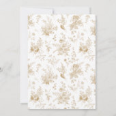 Gold Toile De Jouy Floral Advice for Baby Card Einladung (Rückseite)