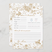 Gold Toile De Jouy Floral Advice for Baby Card Einladung (Vorne/Hinten)
