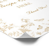 Gold Toile De Jouy Floral Aktie ein Rezept Bridal Poster (Ecke)